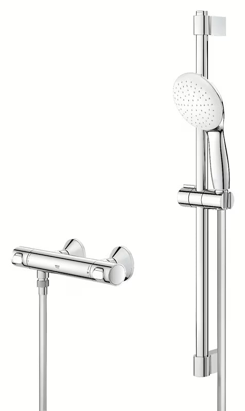 Grohe Grohtherm 500 termostatická sprchová baterie v chromu se sprchovou soupravou s tyčí