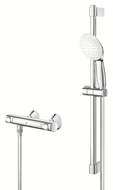 Grohe Grohtherm 500 termostatická sprchová baterie v chromu se sprchovou soupravou s tyčí