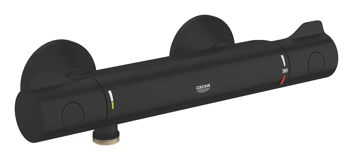 Termostatická nástěnná sprchová baterie Grohe Grohtherm 800 v matné černé barvě