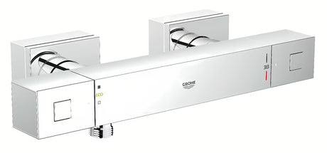 Termostatická sprchová baterie Grohe Grohtherm Cube v chromovém provedení s hranatým designem