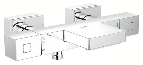 Chromová termostatická vanová baterie Grohe Grohtherm Cube s XL výpustí GROHE XL Waterfall pro vanu i sprchu.