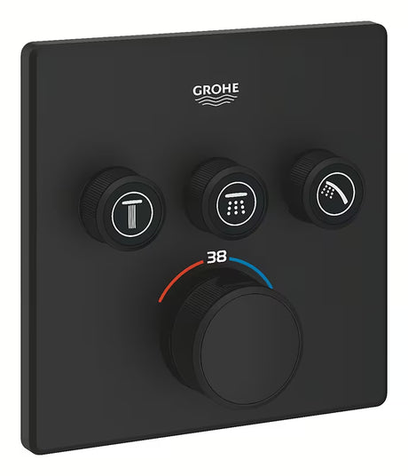 Podomítková termostatická sprchová baterie Grohe Grohtherm SmartControl v provedení phantom black