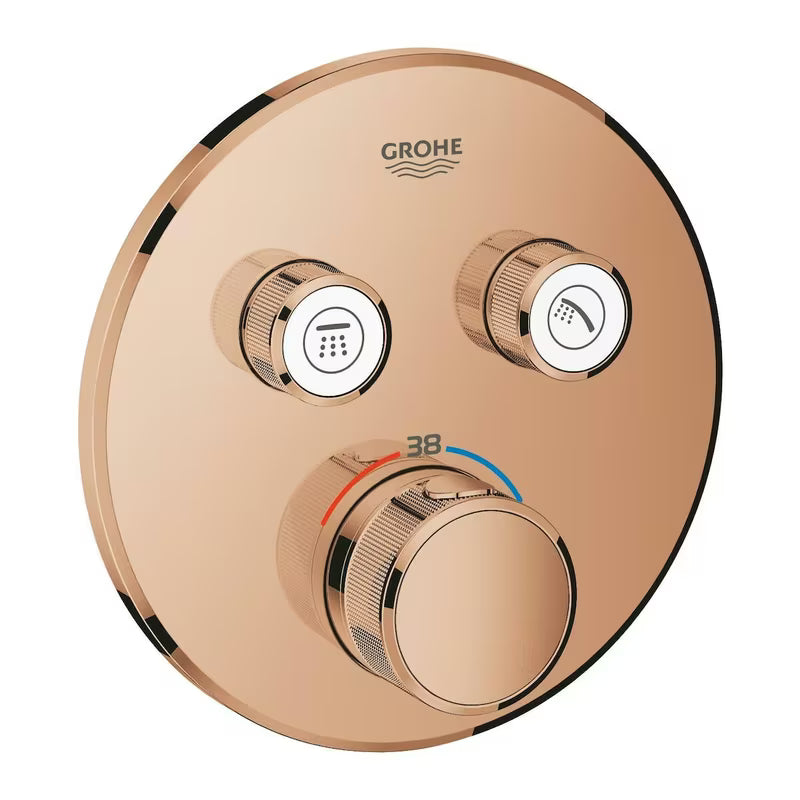 Podomítková termostatická sprchová baterie Grohe Grohtherm SmartControl ve variantě warm sunset s ovládáním SmartControl