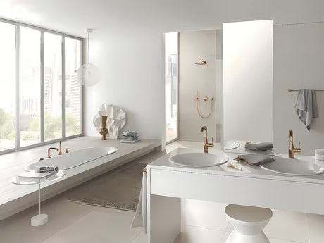 Podomítková termostatická sprchová baterie Grohe Grohtherm SmartControl ve variantě warm sunset s ovládáním SmartControl
