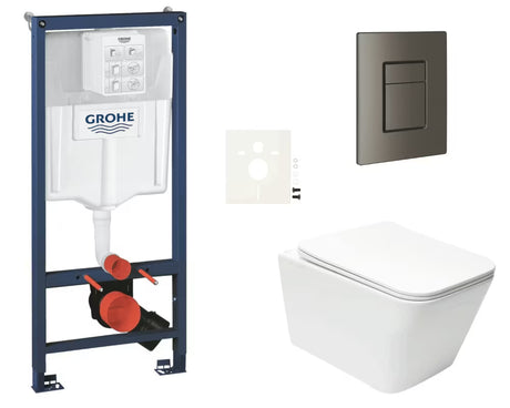 Závěsný WC set SAT Infinitio s instalačním systémem Grohe Rapid SL, nádržkou a ovládacím tlačítkem