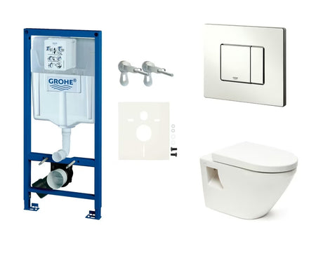 Závěsný WC set Vitra Integra s modulem Grohe Rapid SL a ovládacím tlačítkem Skate Cosmopolitan