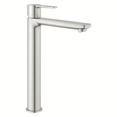 Vysoká páková umyvadlová baterie Grohe Lineare v provedení supersteel pro volně stojící umyvadlo