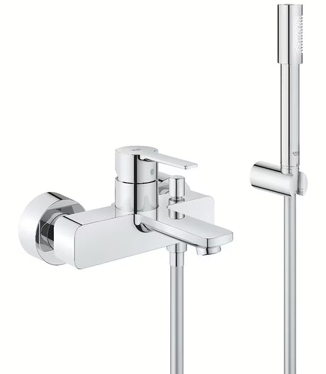 Nástěnná vanová baterie Grohe Lineare se sprchovým setem v chromovém provedení