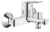 Chromová nástěnná páková vanová baterie Grohe BauLoop s automatickým přepínáním vana sprcha.