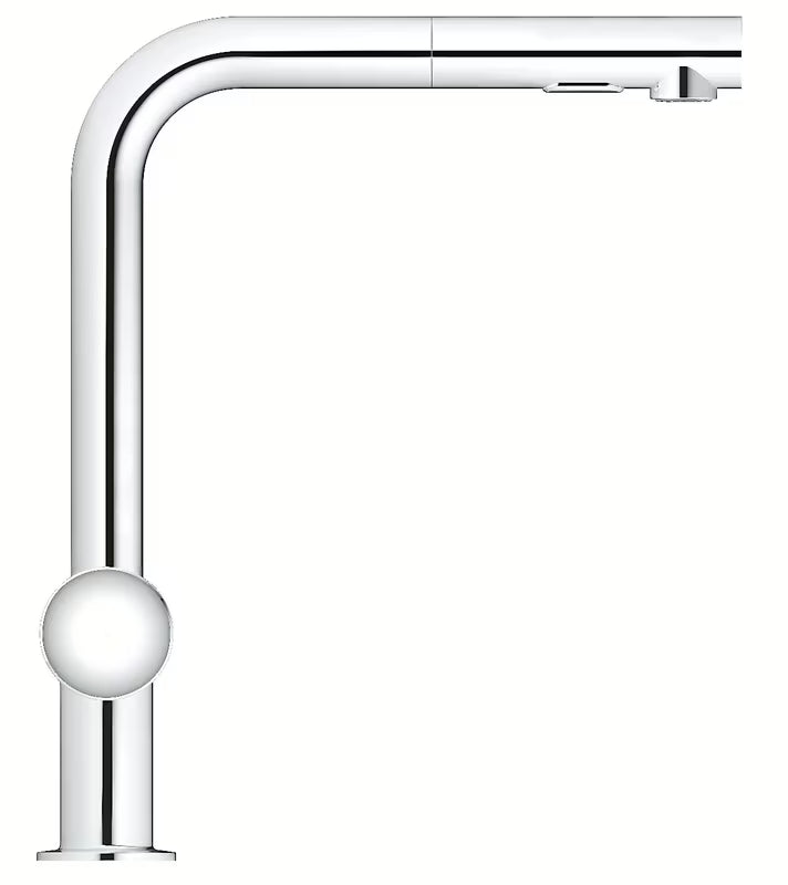 Chromová dřezová baterie Grohe Minta s vysokou L výpustí a vytahovací sprškou