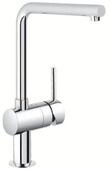 Chromová dřezová baterie Grohe Minta s L výpustí, otočným ramínkem a vytahovací sprchou