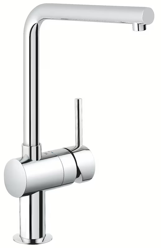Chromová dřezová baterie Grohe Minta s L výpustí, otočným ramínkem a vytahovací sprchou