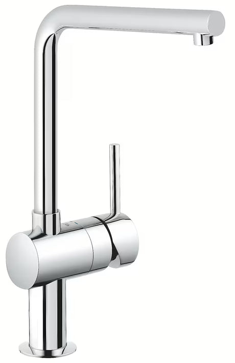Chromová dřezová baterie Grohe Minta s L výpustí, otočným ramínkem a vytahovací sprchou