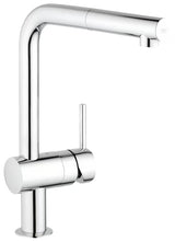 Chromová dřezová baterie Grohe Minta s vysokou L výpustí a vytahovací sprškou