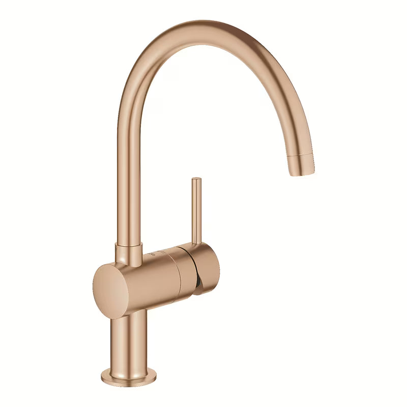 Grohe Minta virtuvinis maišytuvas su aukštu C formos snapu, šukuoto Warm Sunset apdaila