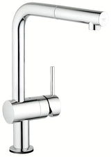 Chromová senzorová dřezová baterie Grohe Minta Touch s otočnou L-výpustí a vytahovacím perlátorem