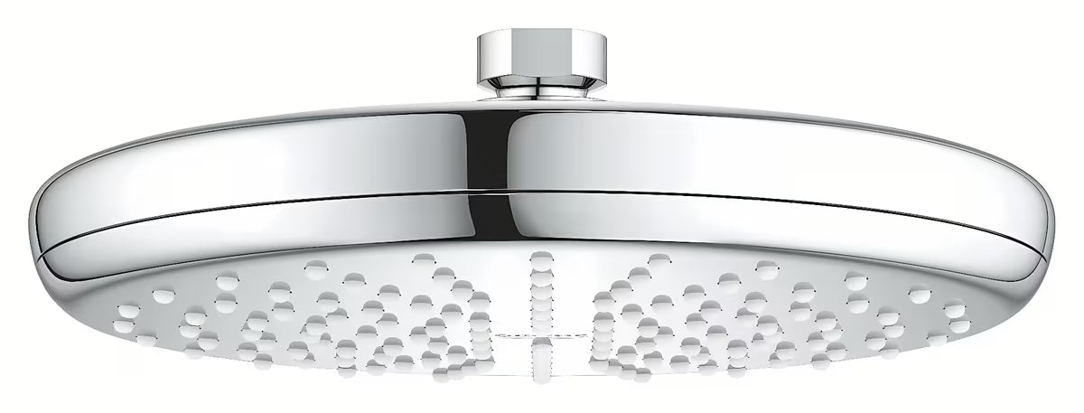 Chromová hlavová sprcha Grohe New Tempesta 210 s proudem Rain a technologiemi DreamSpray a SpeedClean.