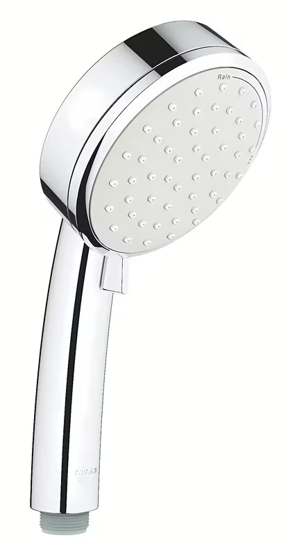 Chromová sprchová hlavice Grohe New Tempesta Cosmopolitan, ruční sprcha s průměrem 10 cm a 2 funkcemi.