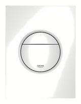 Bílé splachovací tlačítko Grohe Nova Cosmopolitan S Alpine White pro podomítkové nádrže s duálním splachováním.