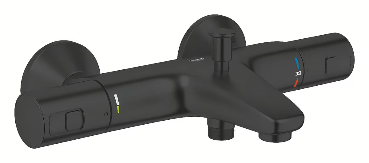 Termostatická nástěnná vanová baterie Grohe Precision v provedení matte black s přepínačem vana sprcha