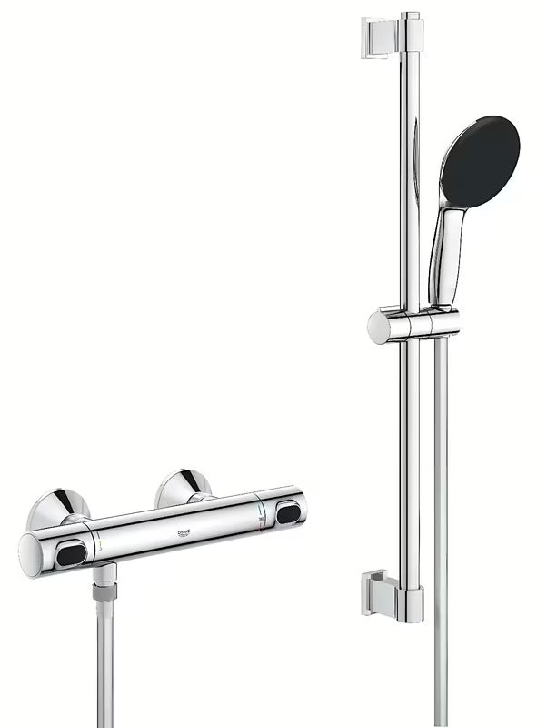 Grohe Precision Flow termostatická sprchová baterie v chromu se sprchovou soupravou a tyčí