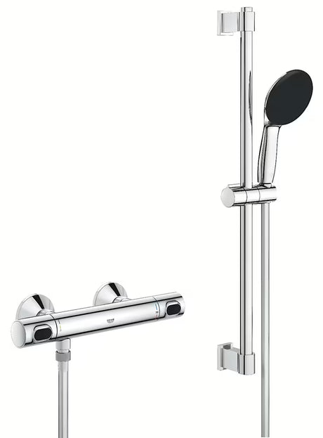 Grohe Precision Flow termostatická sprchová baterie v chromu se sprchovou soupravou a tyčí