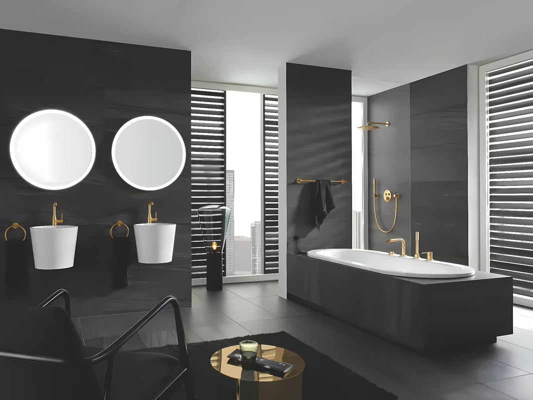 Grohe Rainshower Cosmopolitan Metal hlavová sprcha 310 se sprchovým ramenem v povrchu Brushed Cool Sunrise