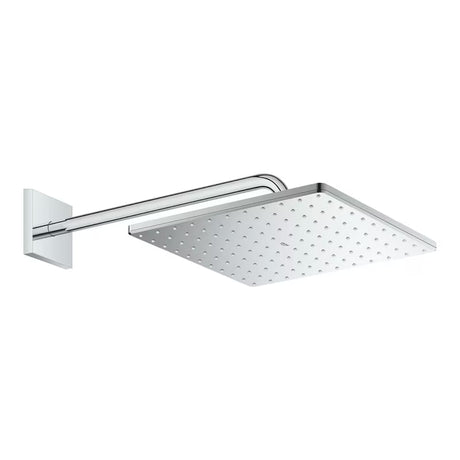 Chromová hlavová sprcha Grohe Rainshower Mono Cube se sprchovým ramenem pro nástěnnou montáž