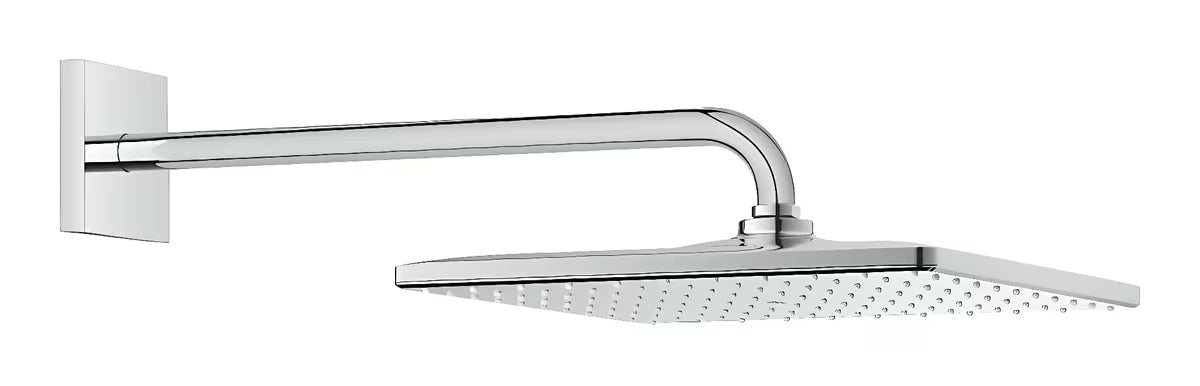 Chromová hlavová sprcha Grohe Rainshower Mono Cube se sprchovým ramenem pro nástěnnou montáž