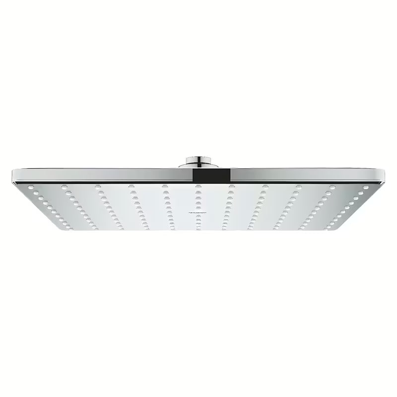 Chromová hlavová sprcha Grohe Rainshower 310 Mono Cube s hranatým tvarem a režimem PureRain.