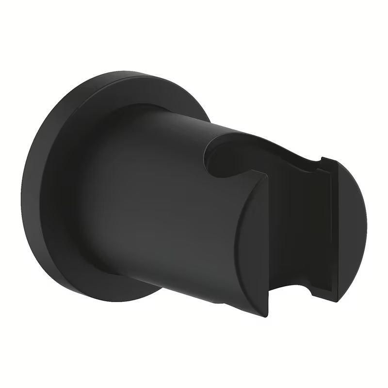 Pevný držák sprchy Grohe Rainshower neutral s kulatou rozetkou v barvě phantom black.