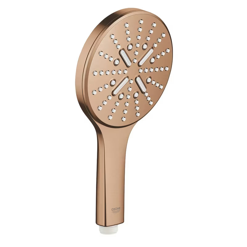 Ruční sprcha Grohe Rainshower SmartActive 130 v povrchu brushed warm sunset s tlačítkem SmartTip