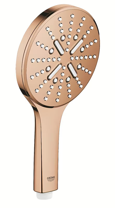 Ruční sprcha Grohe Rainshower 130 SmartActive v povrchové úpravě warm sunset se třemi režimy proudu.