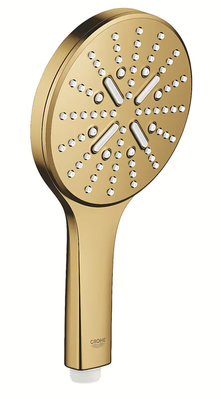 Ruční sprcha Grohe Rainshower 130 SmartActive v provedení Cool Sunrise brushed se třemi režimy proudu.