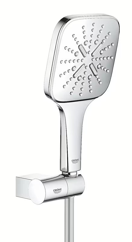Chromový sprchový set Grohe Rainshower SmartActive Cube s ruční sprchou se 3 režimy proudu a hadicí Silverflex
