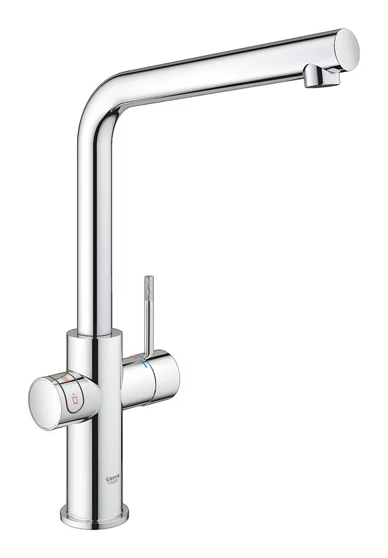Chromová dřezová baterie Grohe Red Duo s L výpustí pro okamžitou vařící vodu