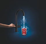 Grohe Red Duo dřezová baterie ve velvet black s dotykovým ovládáním vařící vody a vysokou C výpustí