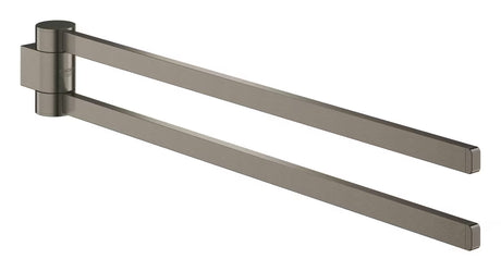 Dvojitý otočný držák ručníků Grohe Selection v provedení kartáčovaný hard graphite se skrytým upevněním.