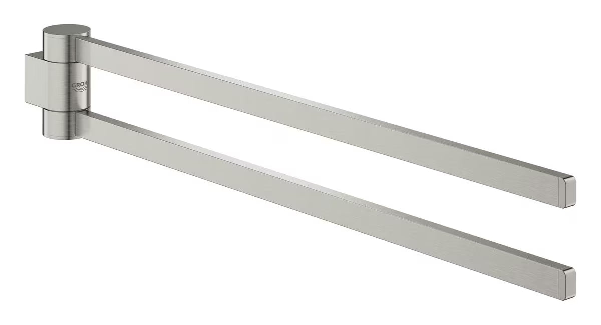 Dvojitý otočný držák ručníků Grohe Selection v provedení supersteel se skrytým upevněním