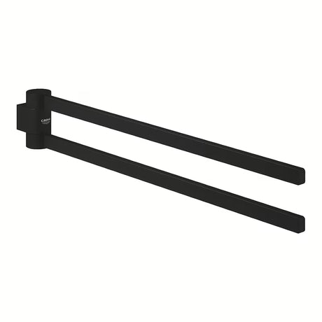 Dvojitý držák ručníků Grohe Selection se dvěma otočnými rameny v barvě phantom black.