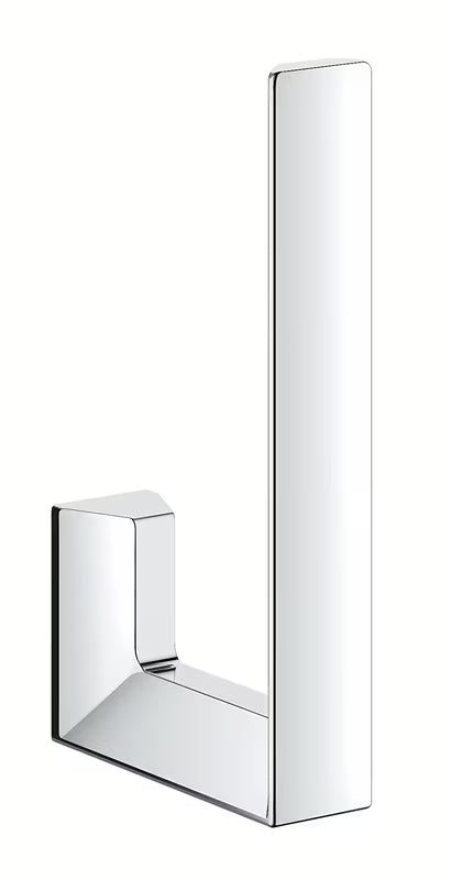 Chromový nástěnný držák rezervního toaletního papíru Grohe Selection Cube se skrytým upevněním.