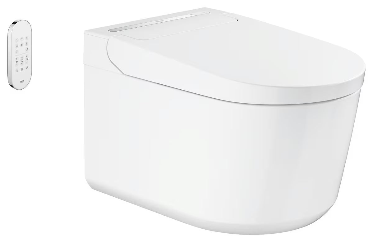 Závěsné WC s bidetem Grohe Sensia Pro v barvě alpine-white s dálkovým ovládáním