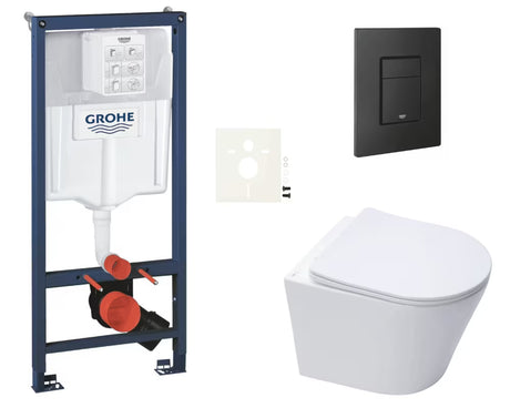 Závěsný WC set SAT Infinitio s instalačním modulem Grohe Rapid SL a ovládacím tlačítkem Even