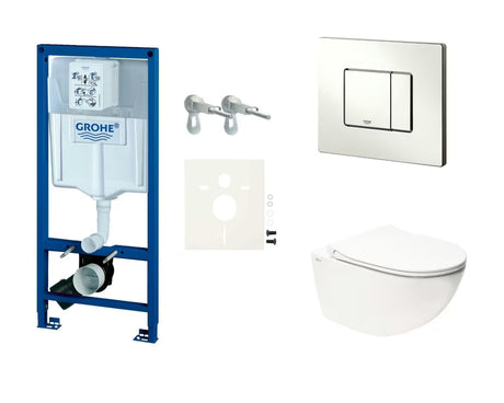 Závěsný WC set SAT Infinitio s modulem Grohe Rapid SL, tlačítkem Skate Cosmopolitan a WC sedátkem