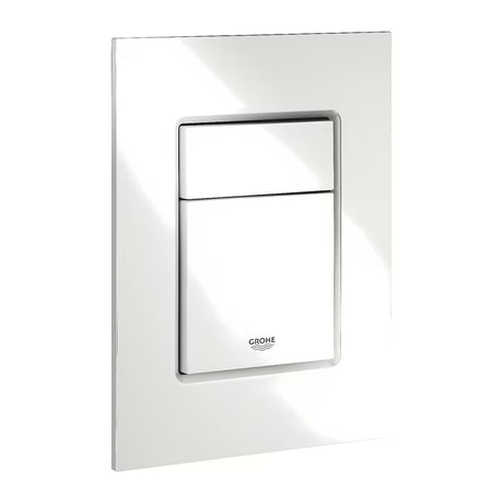 Bílé splachovací tlačítko Grohe Skate Cosmopolitan S v provedení Alpine White pro podomítkové nádrže