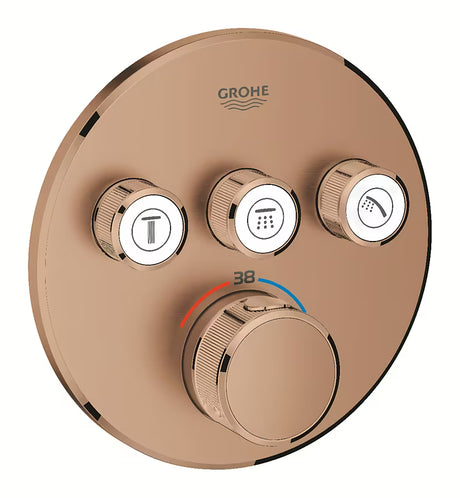 Podomítková termostatická sprchová baterie Grohe Grohtherm SmartControl v provedení kartáčovaný Warm Sunset