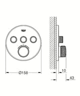 Podomítková termostatická sprchová baterie Grohe Grohtherm SmartControl v provedení kartáčovaný Warm Sunset