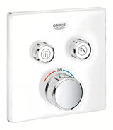 Podomítková termostatická sprchová baterie Grohe Grohtherm SmartControl v provedení Moon White s ovládáním SmartControl.