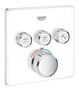 Podomítková termostatická sprchová baterie Grohe Grohtherm SmartControl v barvě Moon White se třemi ventily