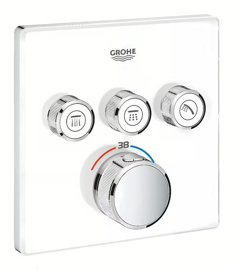 Podomítková termostatická sprchová baterie Grohe Grohtherm SmartControl v barvě Moon White se třemi ventily